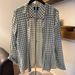 Green and White Checkered Shirt